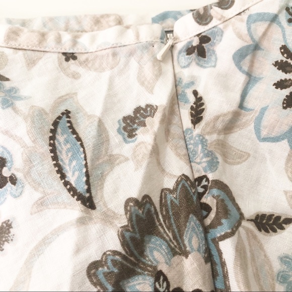 Ann Taylor Linen Ruffle Floral Midi Skirt - Picture 4 of 6